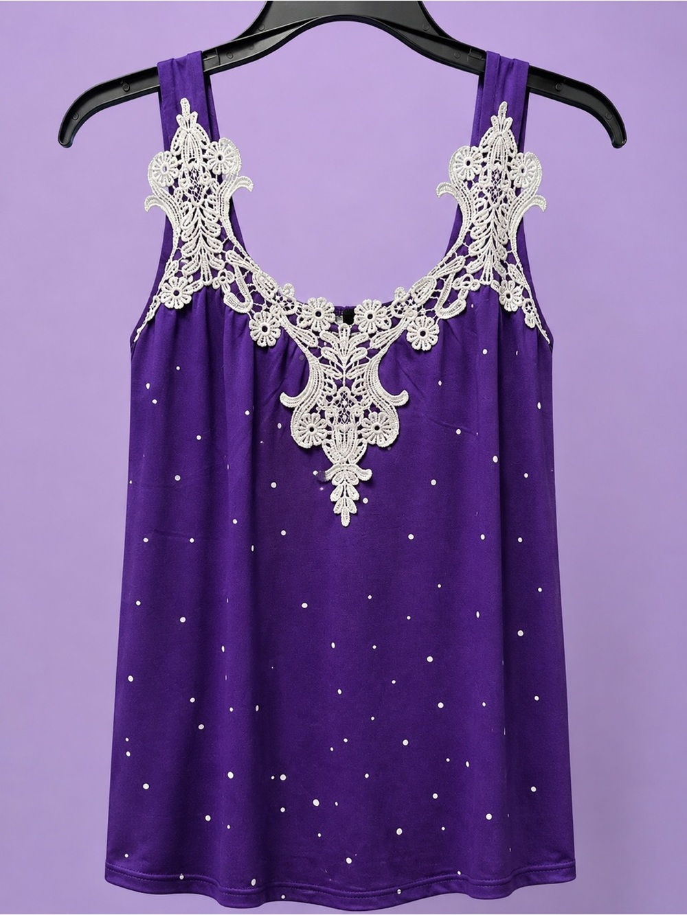 Lace Detail V-Neck Wide Strap Cami